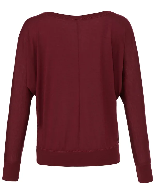 Bella + Canvas Ladies' Flowy Long-Sleeve Off Shoulder T-Shirt — view 13
