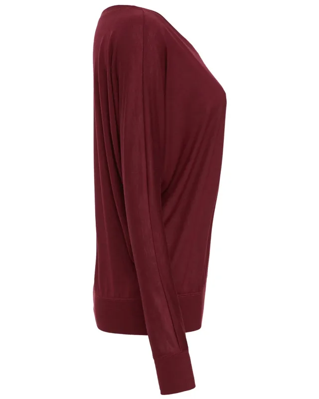 Bella + Canvas Ladies' Flowy Long-Sleeve Off Shoulder T-Shirt — view 14
