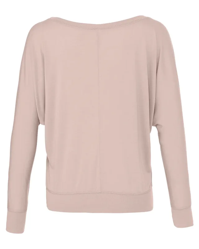 Bella + Canvas Ladies' Flowy Long-Sleeve Off Shoulder T-Shirt — view 19