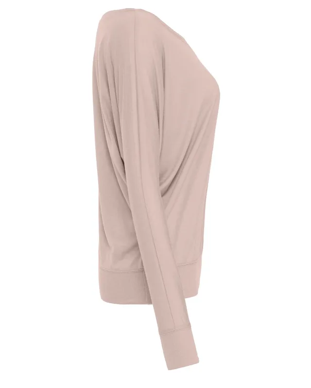 Bella + Canvas Ladies' Flowy Long-Sleeve Off Shoulder T-Shirt — view 20