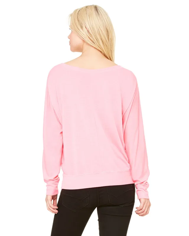Bella + Canvas Ladies' Flowy Long-Sleeve Off Shoulder T-Shirt — view 23