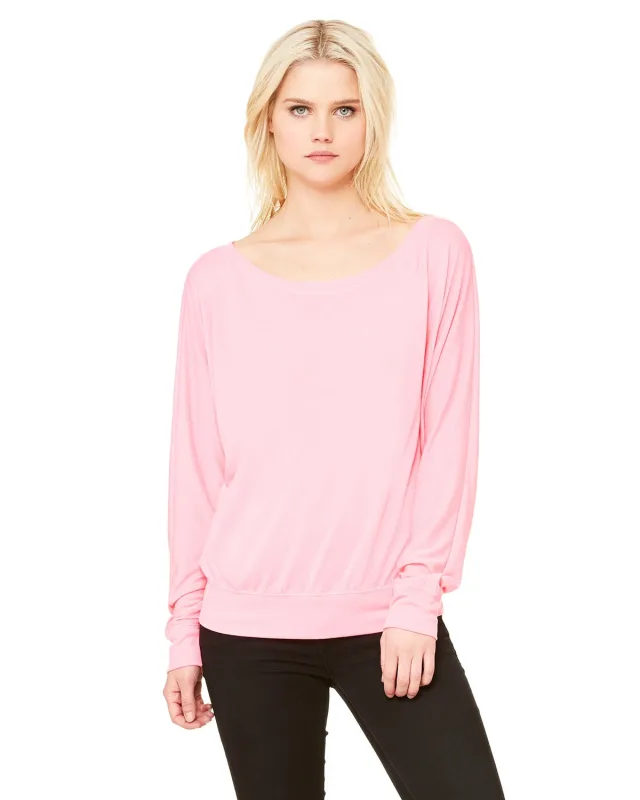 Bella + Canvas Ladies' Flowy Long-Sleeve Off Shoulder T-Shirt — view 26