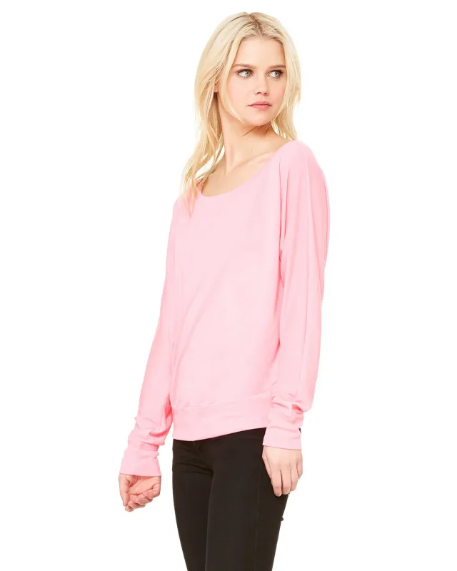 Bella + Canvas Ladies' Flowy Long-Sleeve Off Shoulder T-Shirt — view 30