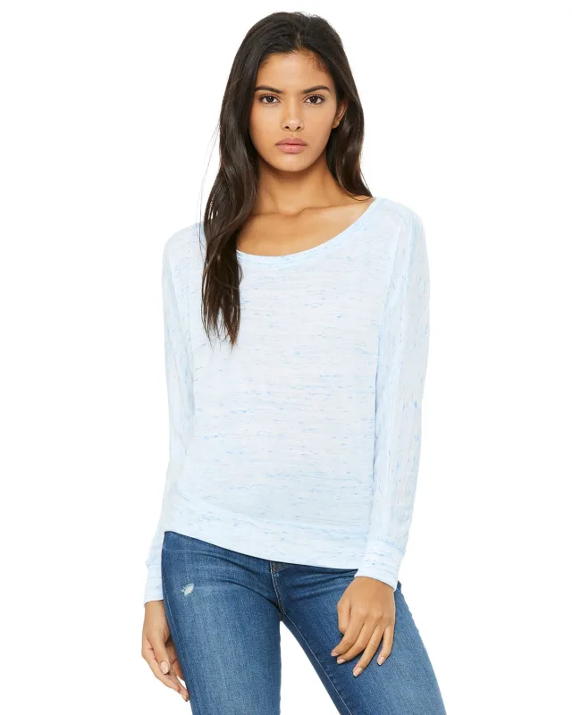 Bella + Canvas Ladies' Flowy Long-Sleeve Off Shoulder T-Shirt — view 34