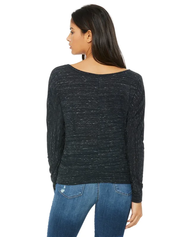 Bella + Canvas Ladies' Flowy Long-Sleeve Off Shoulder T-Shirt — view 39