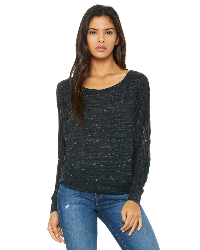 Bella + Canvas Ladies' Flowy Long-Sleeve Off Shoulder T-Shirt — view 42