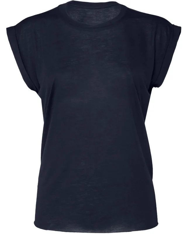 Bella + Canvas Ladies' Flowy Muscle T-Shirt with Rolled Cuff — view 11