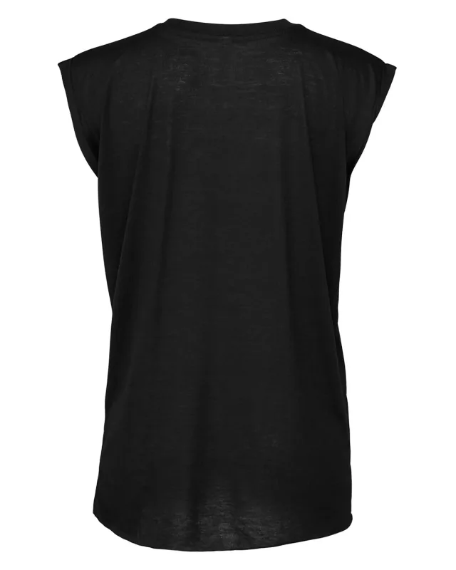 Bella + Canvas Ladies' Flowy Muscle T-Shirt with Rolled Cuff — view 15