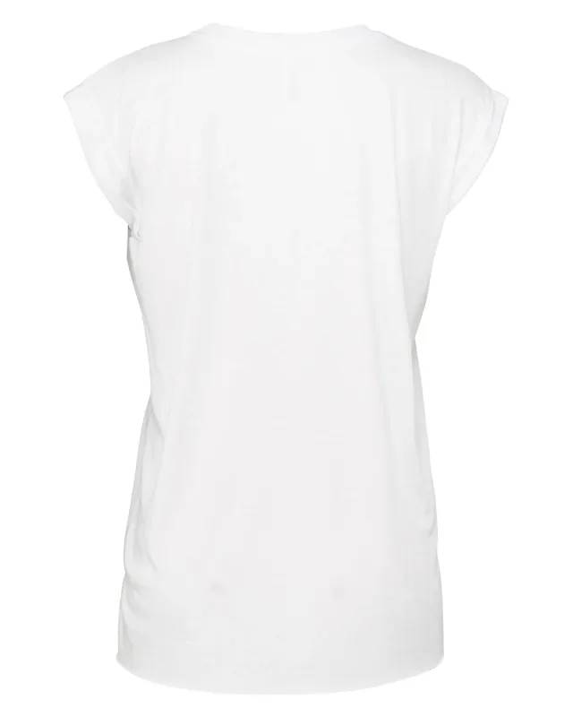 Bella + Canvas Ladies' Flowy Muscle T-Shirt with Rolled Cuff — view 3