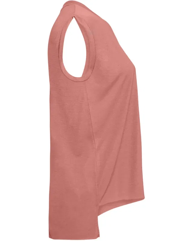 Bella + Canvas Ladies' Flowy Muscle T-Shirt with Rolled Cuff — view 31