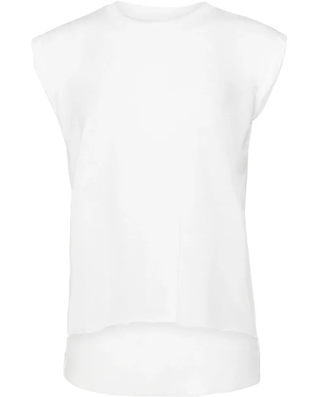 Bella + Canvas Ladies' Flowy Muscle T-Shirt with Rolled Cuff — view 5