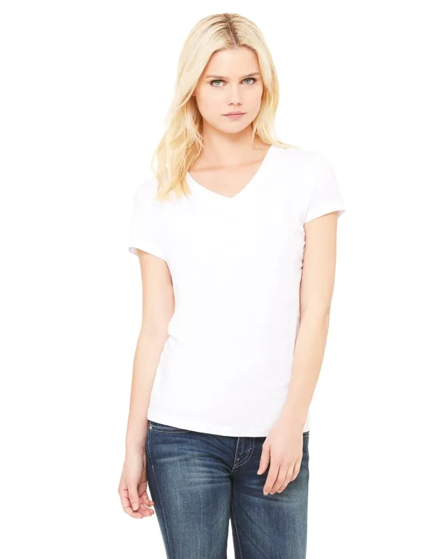 Bella + Canvas Ladies' Jersey Short-Sleeve V-Neck T-Shirt — view 4