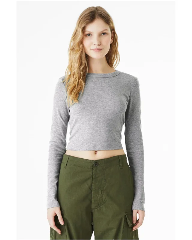 Bella + Canvas Ladies' Micro Ribbed Long Sleeve Baby T-Shirt — view 2