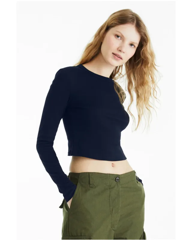 Bella + Canvas Ladies' Micro Ribbed Long Sleeve Baby T-Shirt — view 24
