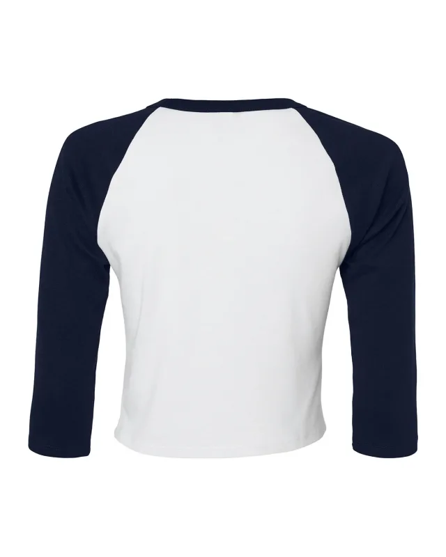 Bella + Canvas Ladies' Micro Ribbed Three-Quarter Raglan Baby T-Shirt — view 15