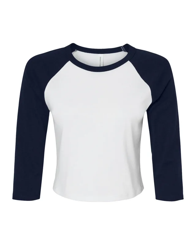 Bella + Canvas Ladies' Micro Ribbed Three-Quarter Raglan Baby T-Shirt — view 17