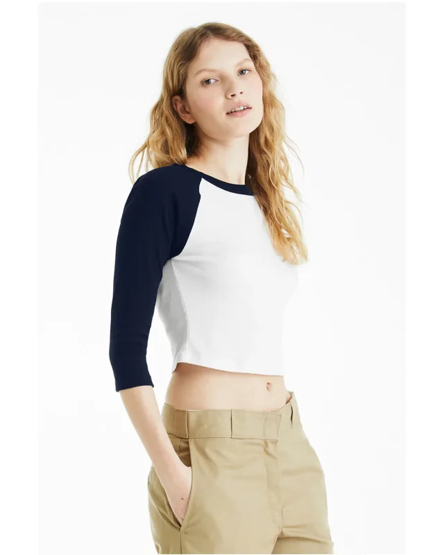 Bella + Canvas Ladies' Micro Ribbed Three-Quarter Raglan Baby T-Shirt — view 18