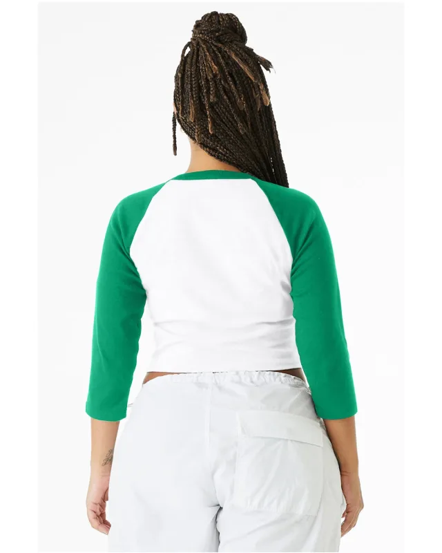 Bella + Canvas Ladies' Micro Ribbed Three-Quarter Raglan Baby T-Shirt — view 19