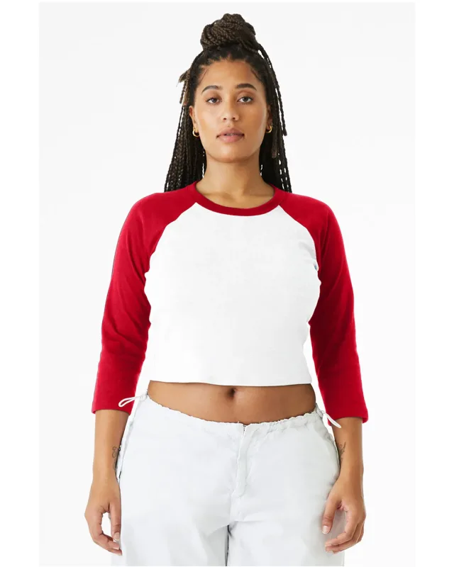 Bella + Canvas Ladies' Micro Ribbed Three-Quarter Raglan Baby T-Shirt — view 2