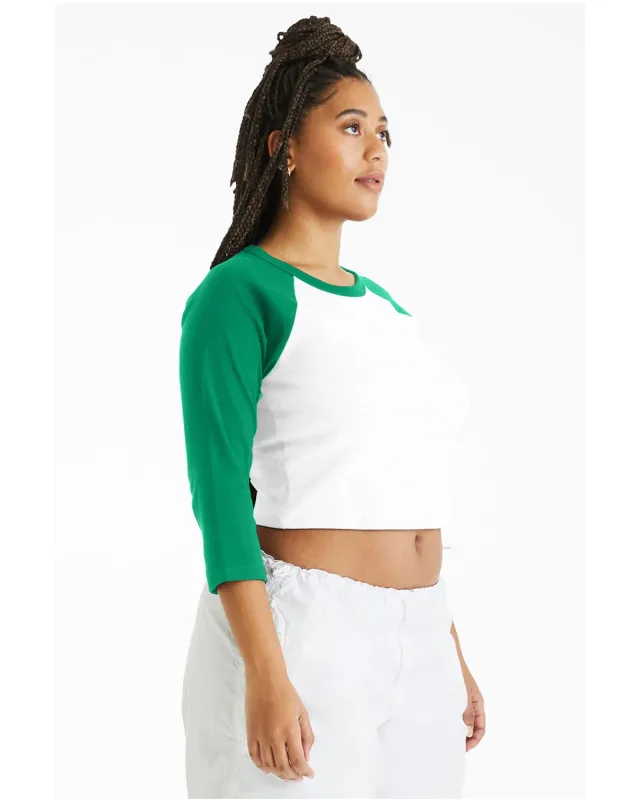 Bella + Canvas Ladies' Micro Ribbed Three-Quarter Raglan Baby T-Shirt — view 24