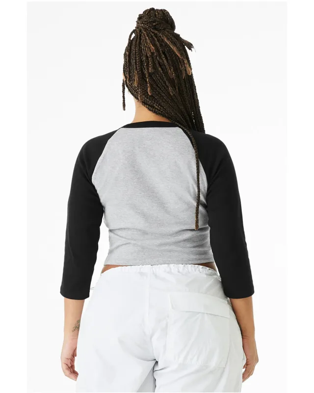 Bella + Canvas Ladies' Micro Ribbed Three-Quarter Raglan Baby T-Shirt — view 25