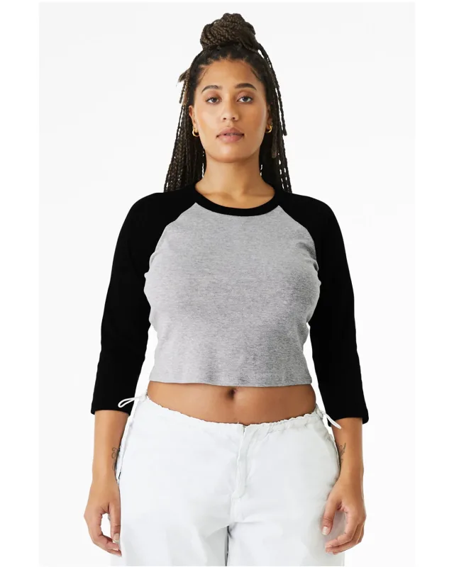 Bella + Canvas Ladies' Micro Ribbed Three-Quarter Raglan Baby T-Shirt — view 26