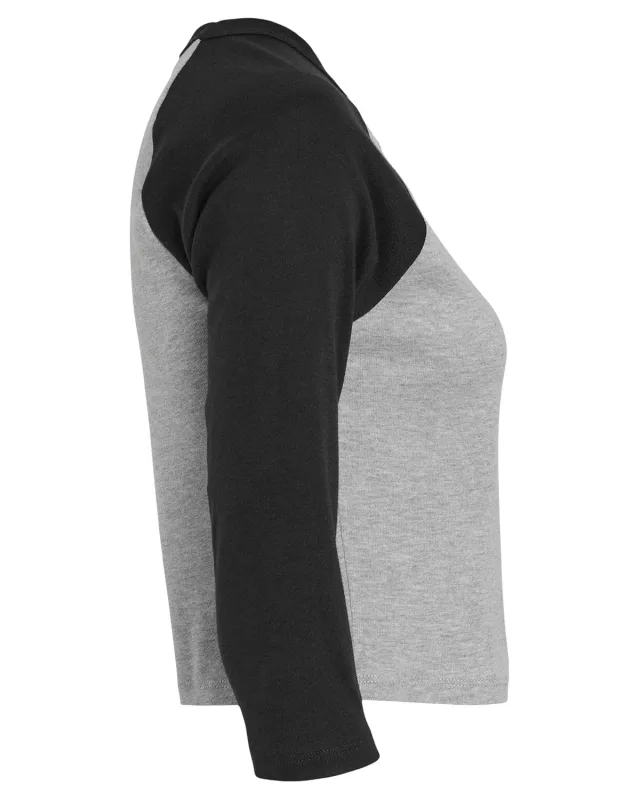 Bella + Canvas Ladies' Micro Ribbed Three-Quarter Raglan Baby T-Shirt — view 28