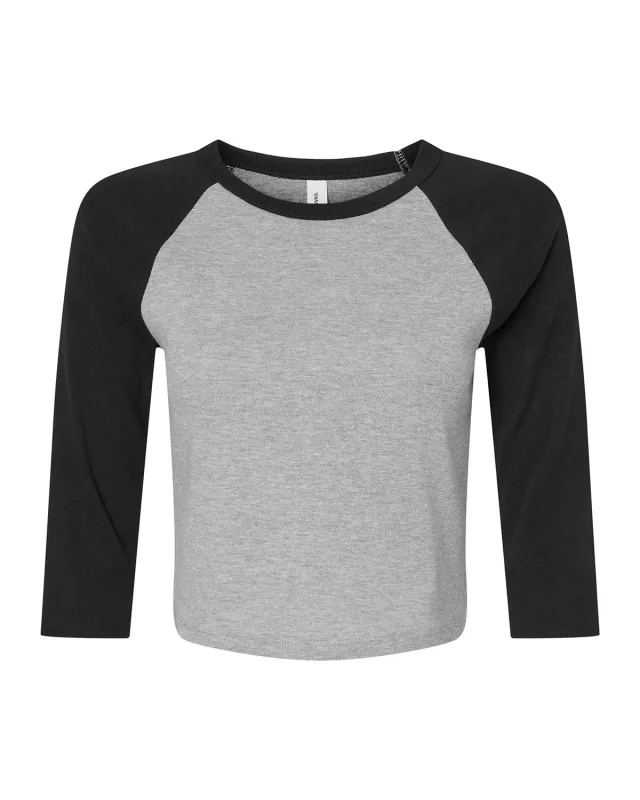 Bella + Canvas Ladies' Micro Ribbed Three-Quarter Raglan Baby T-Shirt — view 29
