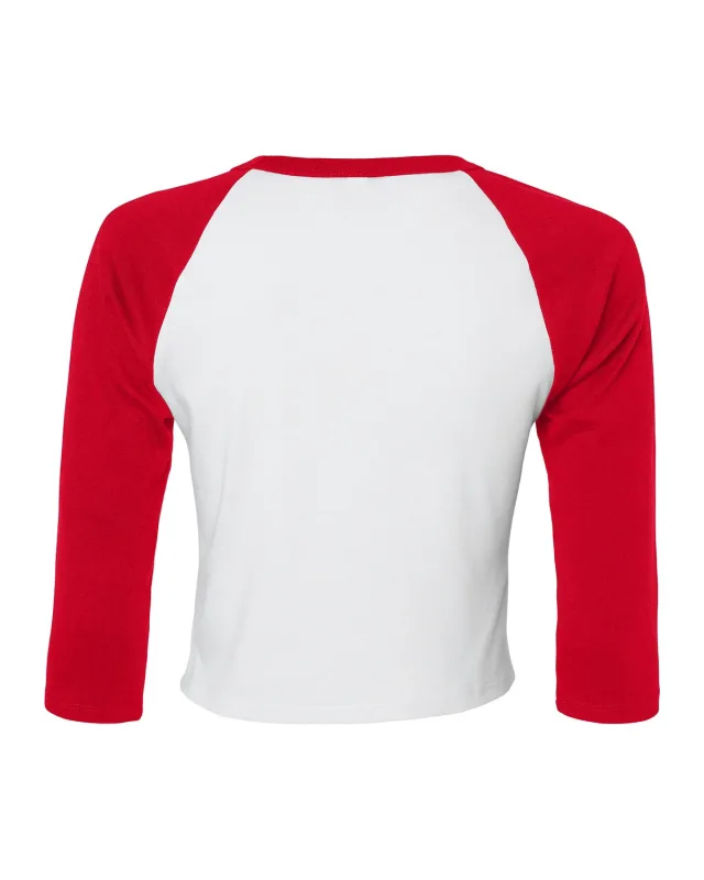 Bella + Canvas Ladies' Micro Ribbed Three-Quarter Raglan Baby T-Shirt — view 3