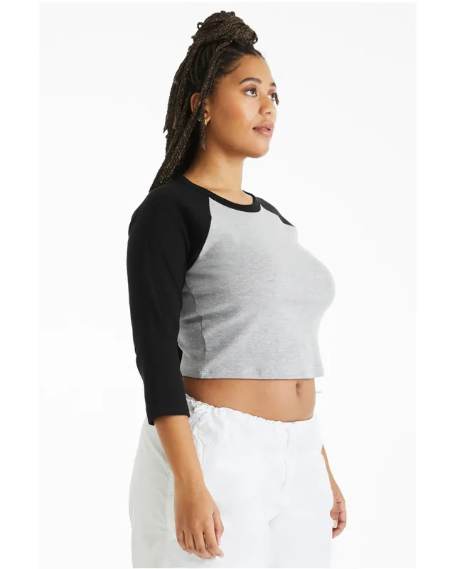 Bella + Canvas Ladies' Micro Ribbed Three-Quarter Raglan Baby T-Shirt — view 30