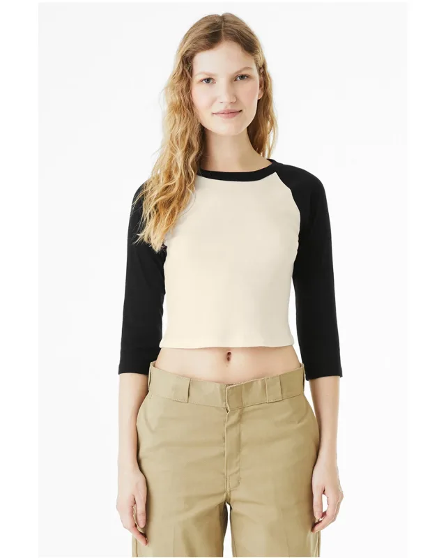 Bella + Canvas Ladies' Micro Ribbed Three-Quarter Raglan Baby T-Shirt — view 32