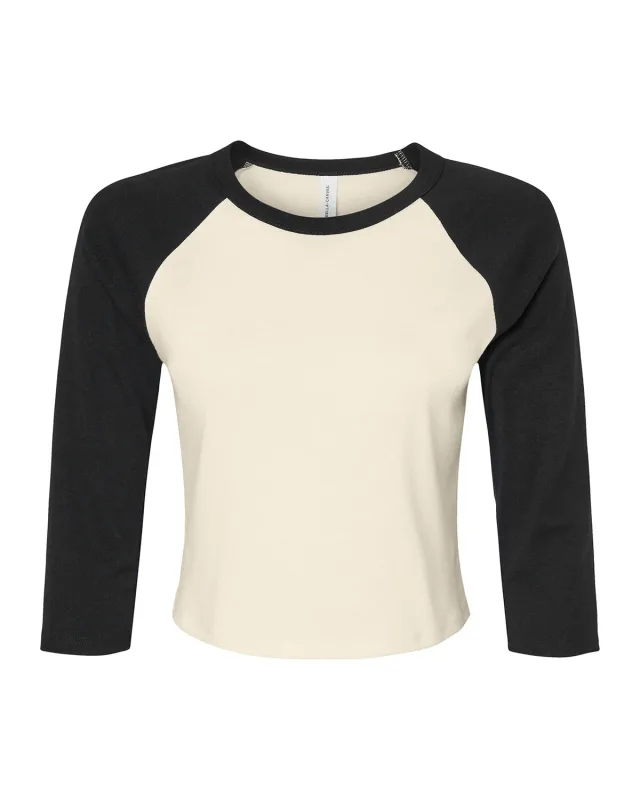 Bella + Canvas Ladies' Micro Ribbed Three-Quarter Raglan Baby T-Shirt — view 35