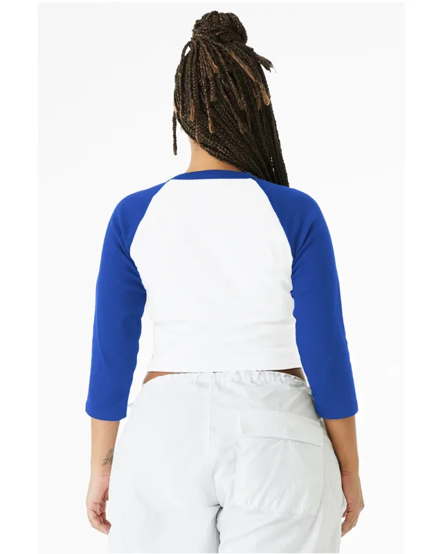 Bella + Canvas Ladies' Micro Ribbed Three-Quarter Raglan Baby T-Shirt — view 37