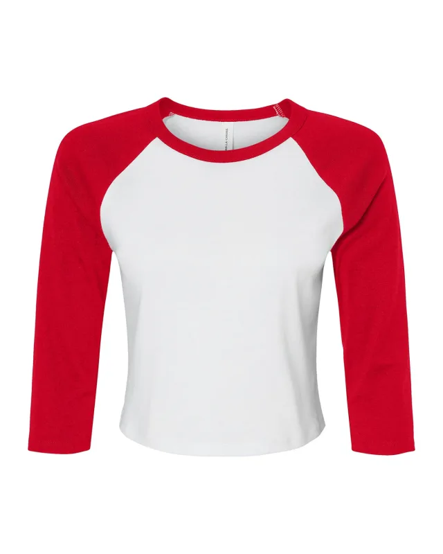 Bella + Canvas Ladies' Micro Ribbed Three-Quarter Raglan Baby T-Shirt — view 5