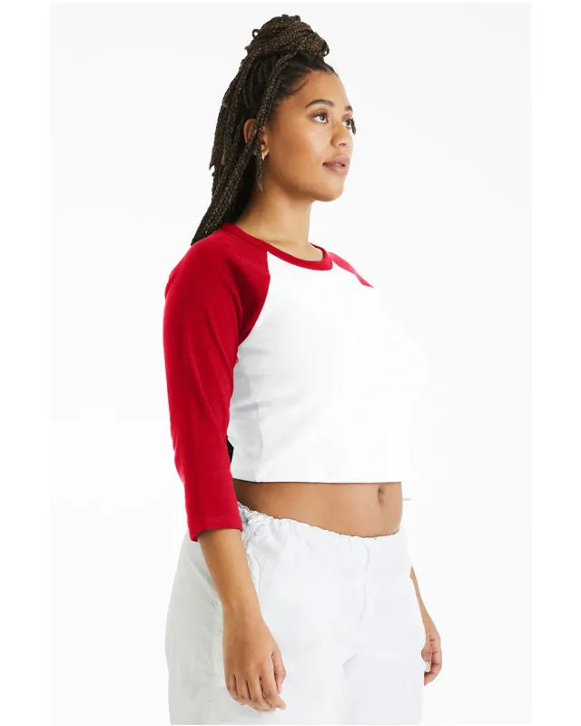 Bella + Canvas Ladies' Micro Ribbed Three-Quarter Raglan Baby T-Shirt — view 6
