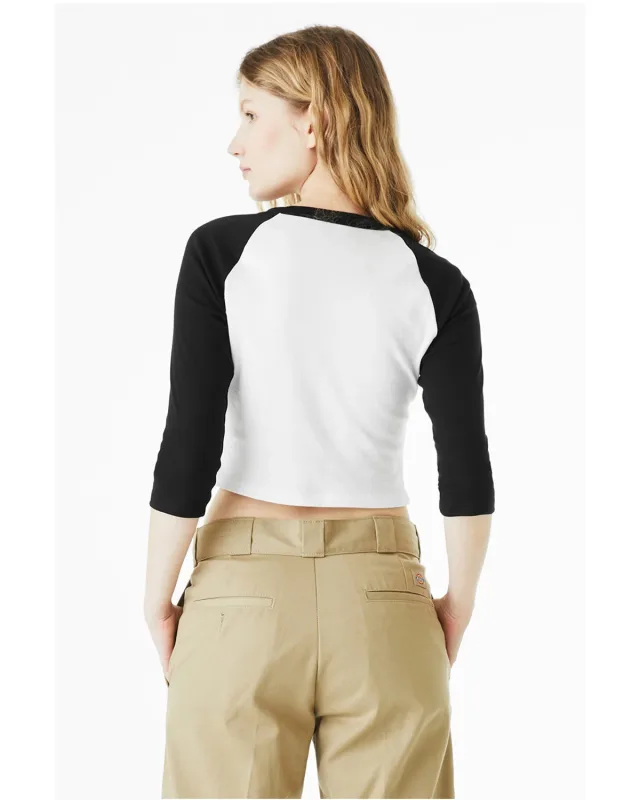 Bella + Canvas Ladies' Micro Ribbed Three-Quarter Raglan Baby T-Shirt — view 7