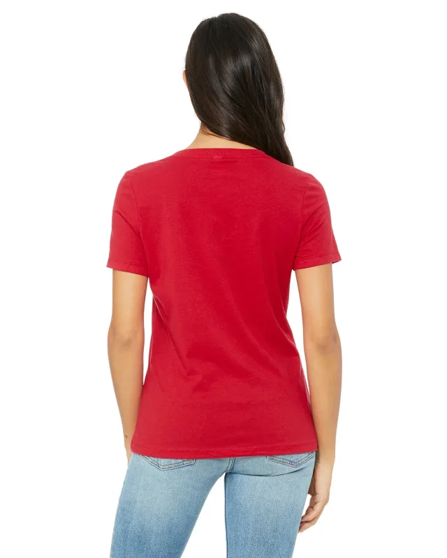 Bella + Canvas Ladies' Relaxed Jersey V-Neck T-Shirt — view 10