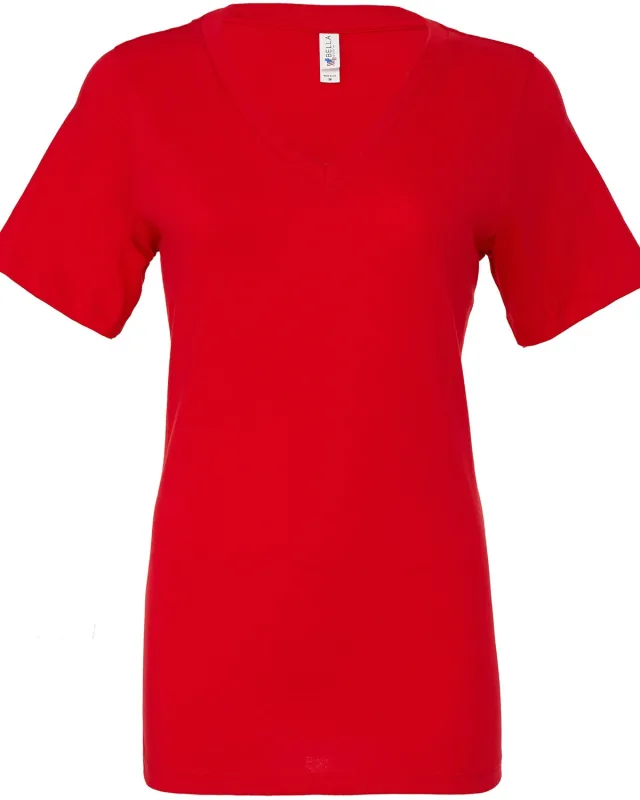 Bella + Canvas Ladies' Relaxed Jersey V-Neck T-Shirt — view 14