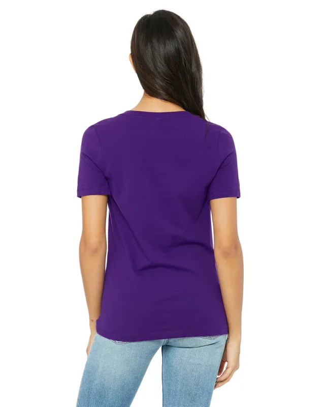 Bella + Canvas Ladies' Relaxed Jersey V-Neck T-Shirt — view 16