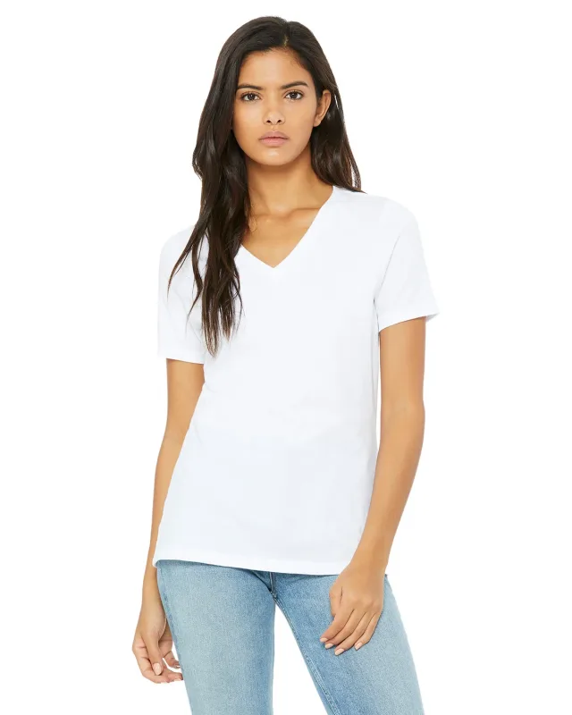 Bella + Canvas Ladies' Relaxed Jersey V-Neck T-Shirt — view 2