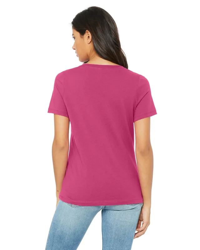 Bella + Canvas Ladies' Relaxed Jersey V-Neck T-Shirt — view 35