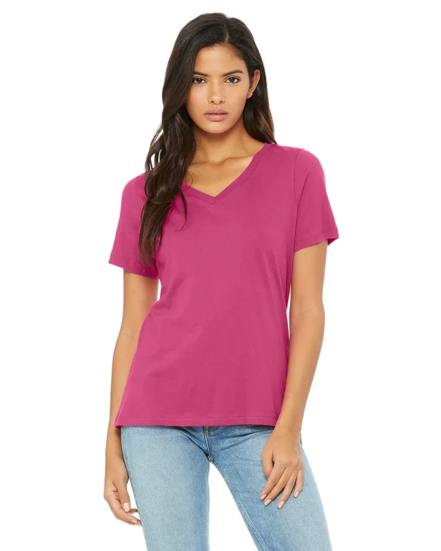Bella + Canvas Ladies' Relaxed Jersey V-Neck T-Shirt — view 36