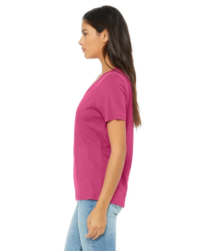 Bella + Canvas Ladies' Relaxed Jersey V-Neck T-Shirt — view 40