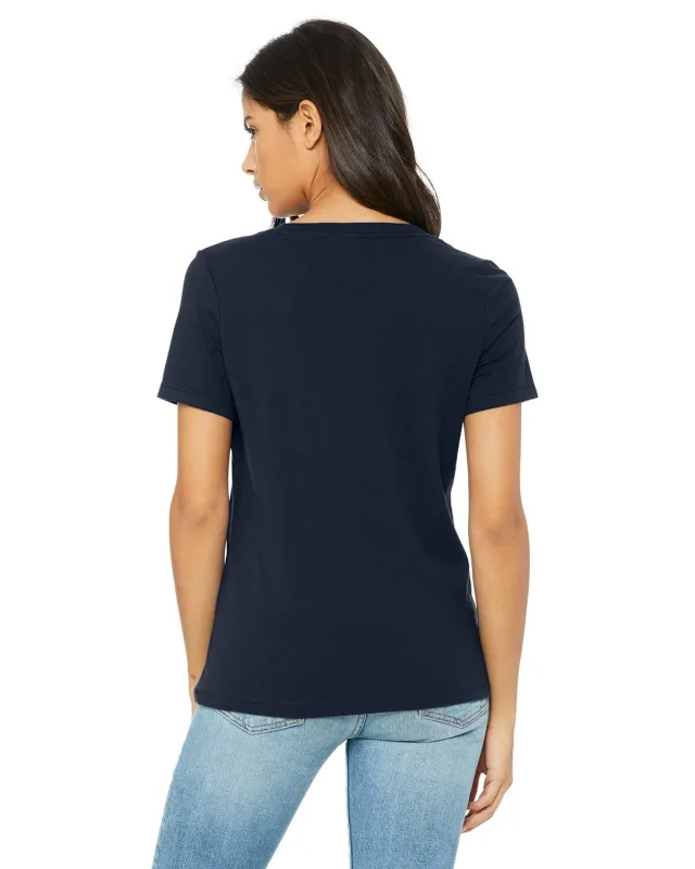 Bella + Canvas Ladies' Relaxed Jersey V-Neck T-Shirt — view 56