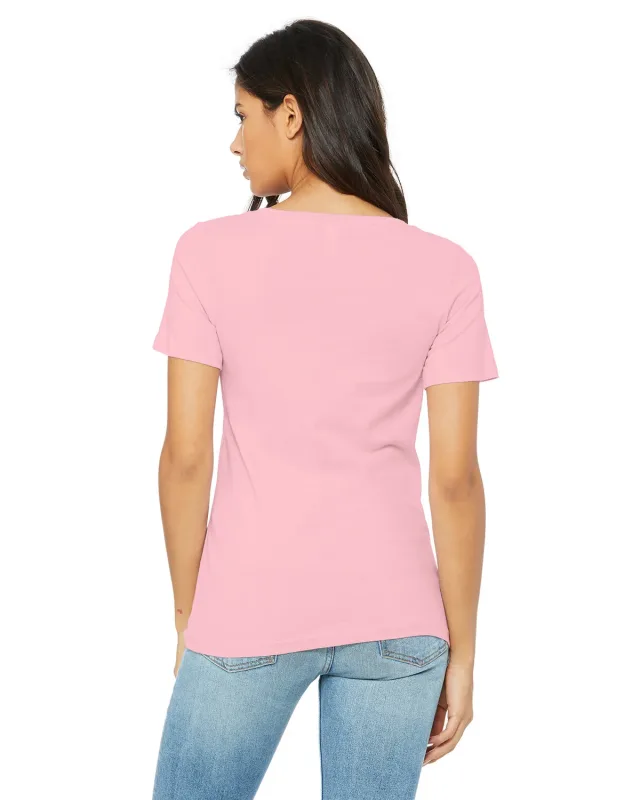 Bella + Canvas Ladies' Relaxed Jersey V-Neck T-Shirt — view 7