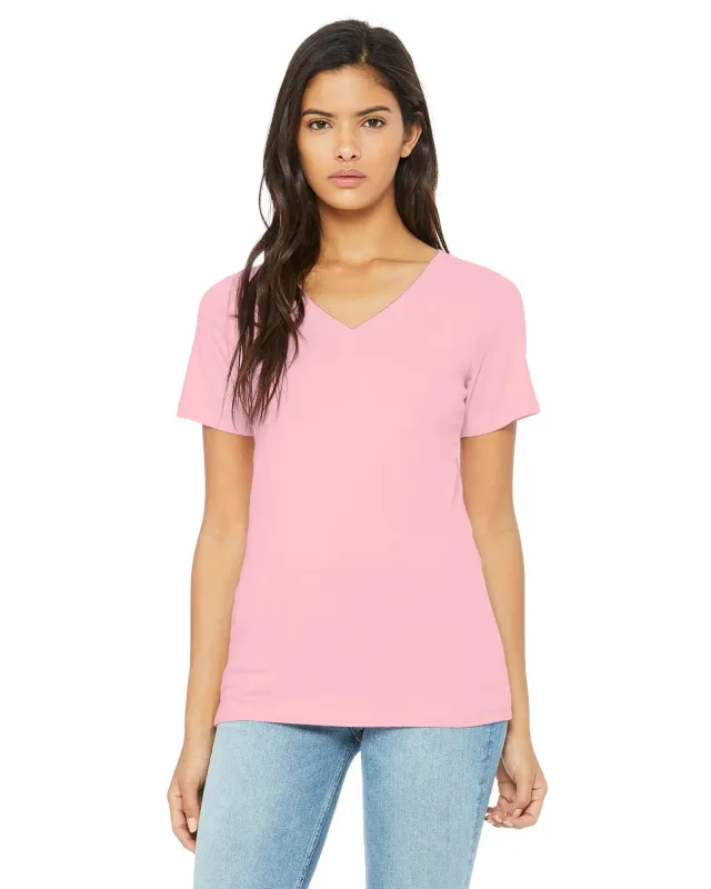 Bella + Canvas Ladies' Relaxed Jersey V-Neck T-Shirt — view 8