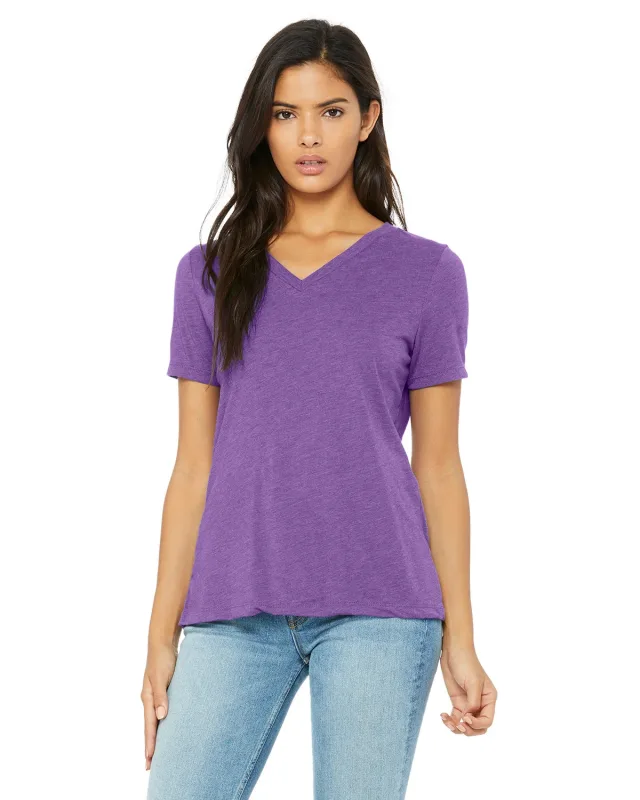 Bella + Canvas Ladies' Relaxed Triblend V-Neck T-Shirt — view 7