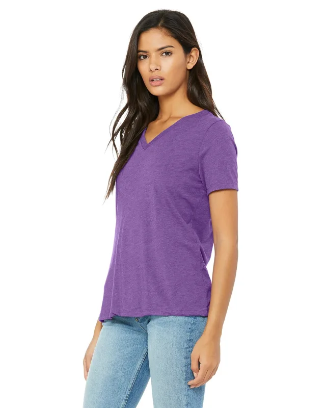 Bella + Canvas Ladies' Relaxed Triblend V-Neck T-Shirt — view 8
