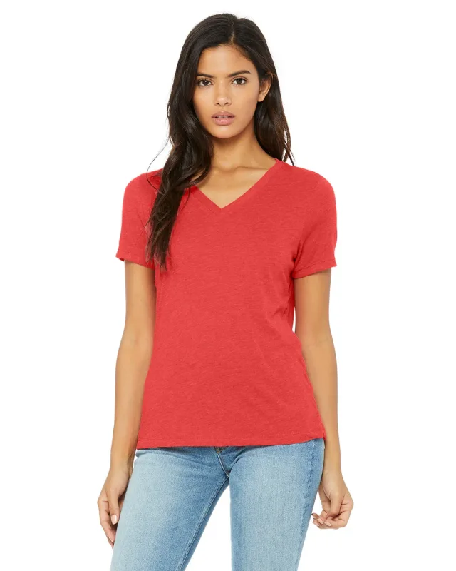 Bella + Canvas Ladies' Relaxed Triblend V-Neck T-Shirt — view 9