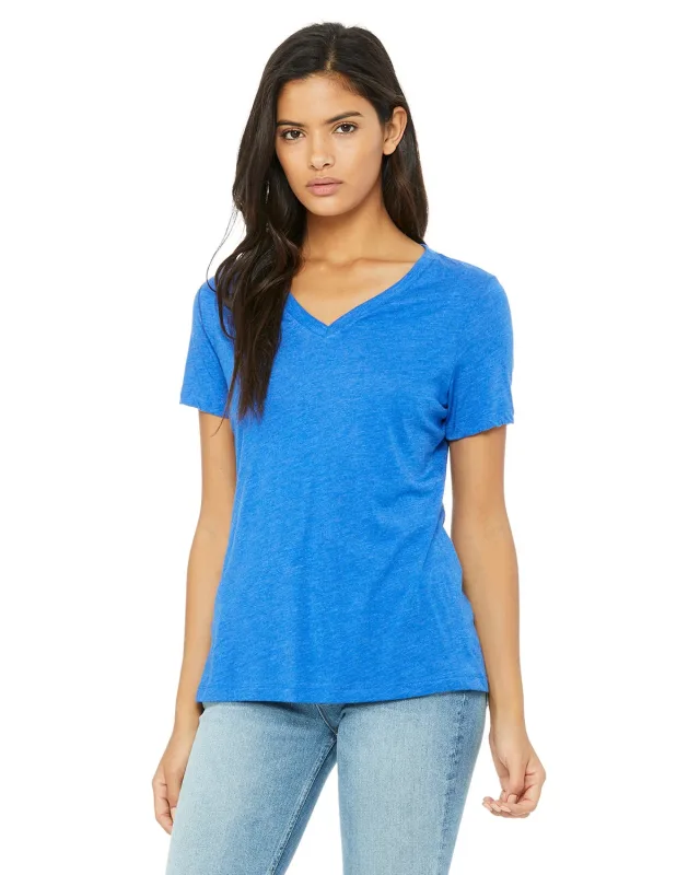 Bella + Canvas Ladies' Relaxed Triblend V-Neck T-Shirt — view 18